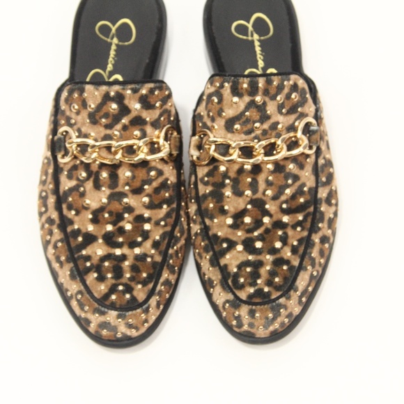 Jessica Simpson Leopard Print Shoes sz 7 Women Slip On Mules - Picture 5 of 8
